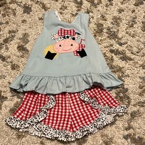 Natalie Grant Cow Short Set - 2T